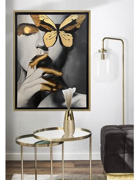 Pintura Golden Butterfly técnica mixta Lune Art Gallery Rostros