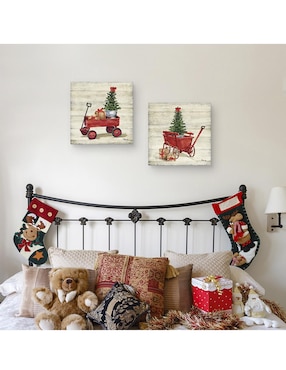 Pintura Vagon de Navidad técnica mixta Cuadros Jr
