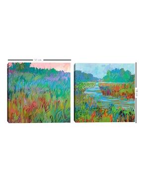 Pintura Verdes de primavera técnica mixta Cuadros Jr