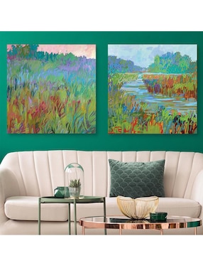 Pintura Verdes de primavera técnica mixta Cuadros Jr