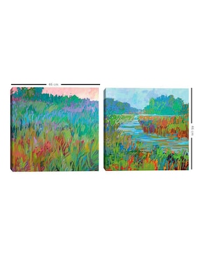 Pintura Verdes de primavera técnica mixta Cuadros Jr