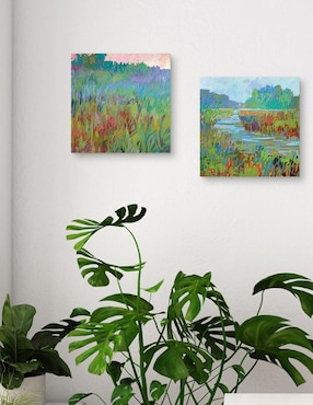 Pintura Verdes de primavera técnica mixta Cuadros Jr