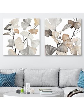 Pintura Tallos neutros de Ginko I técnica mixta Cuadros Jr Tallos neutros de Ginko
