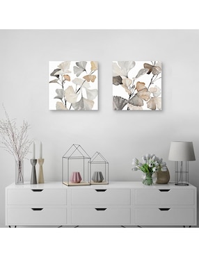 Pintura Tallos neutros de Ginko I técnica mixta Cuadros Jr