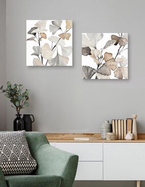 Pintura Tallos neutros de Ginko I técnica mixta Cuadros Jr