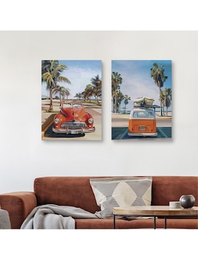Pintura Dia de Playa Retro I técnica mixta Cuadros Jr