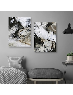 Pintura Blanco y Negro II técnica mixta Cuadros Jr