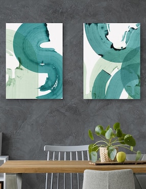 Pintura Movimiento Verde I técnica mixta Cuadros Jr