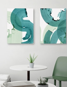 Pintura Movimiento Verde I técnica mixta Cuadros Jr