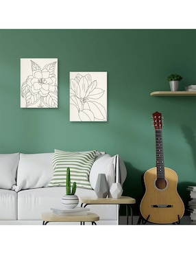Pintura Cultivo de dibujo de línea de gardenia técnica mixta Cuadros Jr