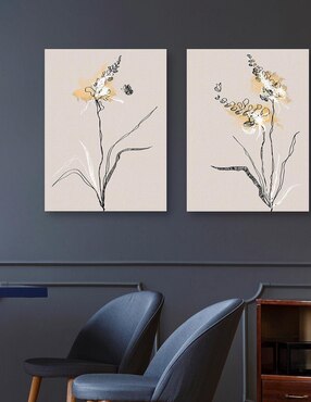 Pintura Planta de verano I técnica mixta Cuadros Jr