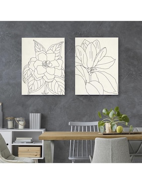 Pintura Cultivo de dibujo de linea de gardenia técnica mixta Cuadros Jr