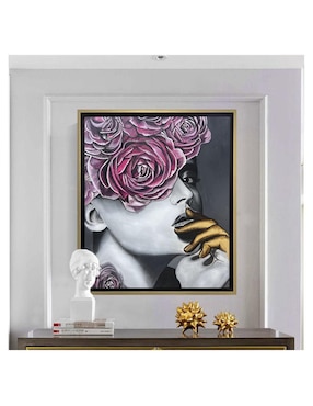Pintura Amanda técnica mixta Lune Art Gallery Mujer de flores