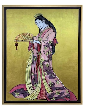 Pintura Geisha técnica acrílico Lune Art Gallery