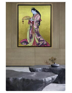 Pintura Geisha técnica acrílico Lune Art Gallery