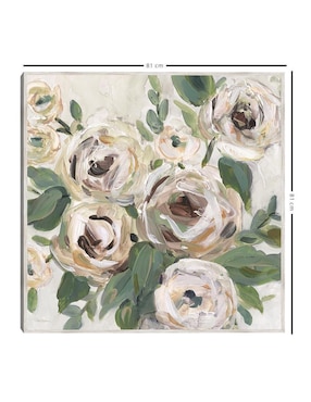 Pintura Profundidad Floral brillante técnica mixta Cuadros Jr