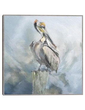 Pintura Encaramado en el paraíso técnica mixta Cuadros Jr Animal Pelícano