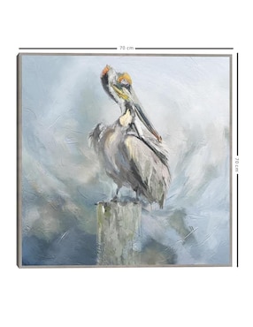 Pintura Encaramado en el paraíso técnica mixta Cuadros Jr Animal Pelícano