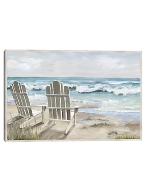 Pintura Sereno técnica mixta Cuadros Jr Paisaje Playa
