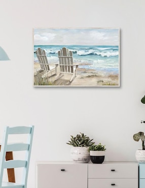 Pintura Sereno técnica mixta Cuadros Jr Paisaje Playa