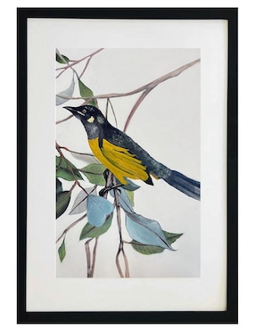 Pintura Yellow Bird técnica acrílico Lune Art Gallery AnimalArt