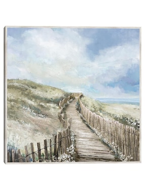 Pintura Paseo marítimo técnica mixta Cuadros Jr