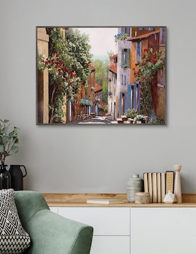 Pintura Vecchia Cagnes técnica mixta Cuadros Jr Paisaje