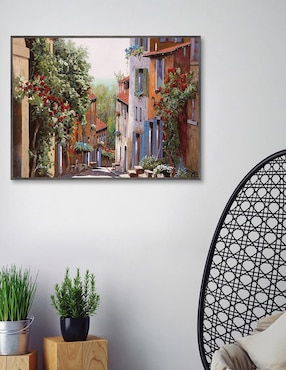 Pintura Vecchia Cagnes técnica mixta Cuadros Jr Paisaje