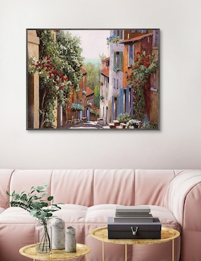 Pintura Vecchia Cagnes técnica mixta Cuadros Jr Paisaje