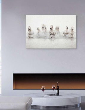 Pintura Caballos blancos técnica mixta Cuadros Jr Animales