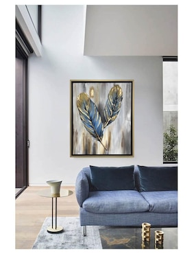 Pintura Gold Feathers II técnica acrílico Lune Art Gallery