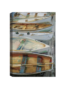 Pintura Junto al muelle técnica mixta Cuadros Jr