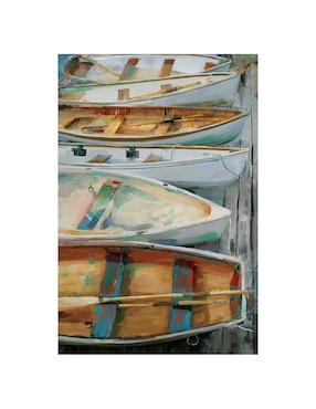 Pintura Junto al muelle técnica mixta Cuadros Jr