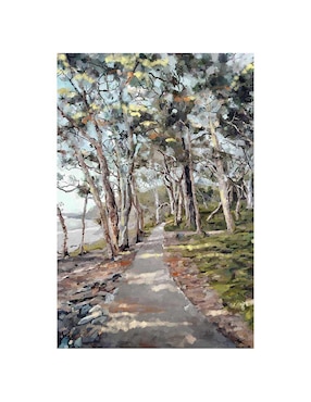 Pintura Camino del rio técnica mixta Cuadros Jr