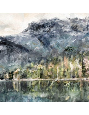 Pintura Reflexiones sobre el lago técnica mixta Cuadros Jr