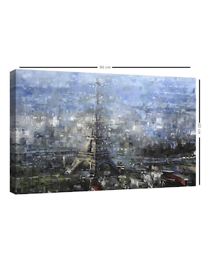 Pintura Paris azul técnica mixta Cuadros Jr Paisaje