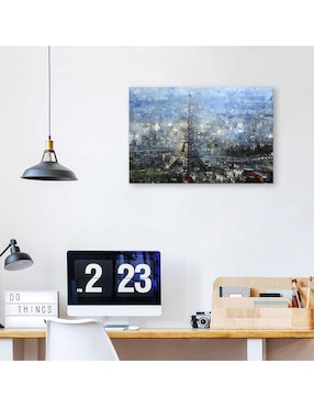 Pintura Paris azul técnica mixta Cuadros Jr Paisaje