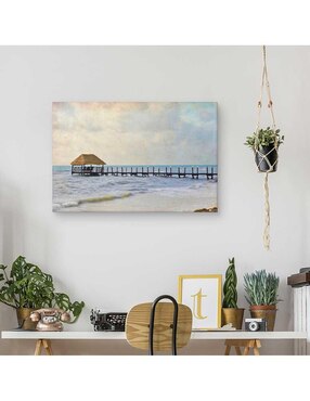 Pintura Muelle de paraíso técnica mixta Cuadros Jr Costa