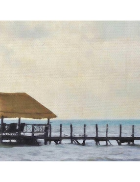 Pintura Muelle de paraíso técnica mixta Cuadros Jr Costa