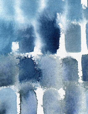 Pintura Bloques de lavado azul técnica mixta Cuadros Jr Abstracto