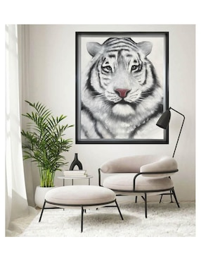 Pintura Tigre Blanco técnica mixta Lune Art Gallery Animalart