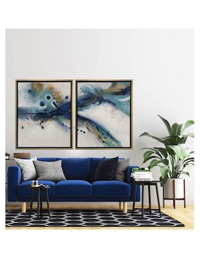 Set pinturas Díptico 4 Vistas Azul técnica acrílico Lune Art Gallery Dípticos