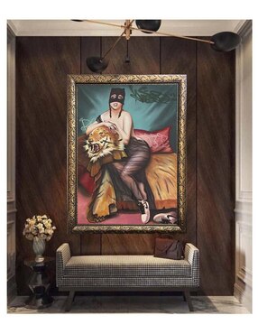 Pintura Keket en su sillón técnica óleo Lune Art Gallery La verdadera cara de Keket