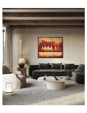 Pintura Bosque Rojo técnica acrílico Lune Art Gallery Paisajes