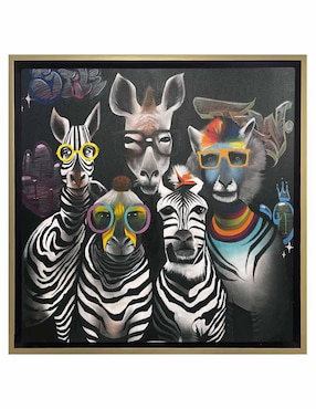 Pintura Intellectual Zebras técnica acrílico Lune Art Gallery AnimalArt