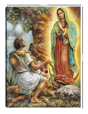 Pintura Señora de Guadalupe y Juan Diego técnica mixta Cuadros Jr Religion
