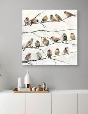 Pintura Pájaros de una pluma técnica mixta Cuadros Jr Pájaros de una pluma