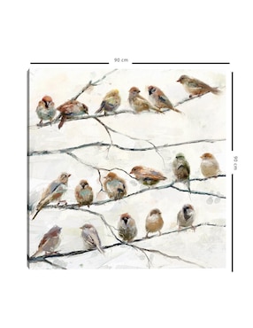 Pintura Pájaros de una pluma técnica mixta Cuadros Jr Pájaros de una pluma