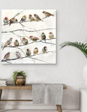 Pintura Pájaros de una pluma técnica mixta Cuadros Jr Pájaros de una pluma
