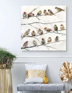 Pintura Pájaros de una pluma técnica mixta Cuadros Jr Pájaros de una pluma